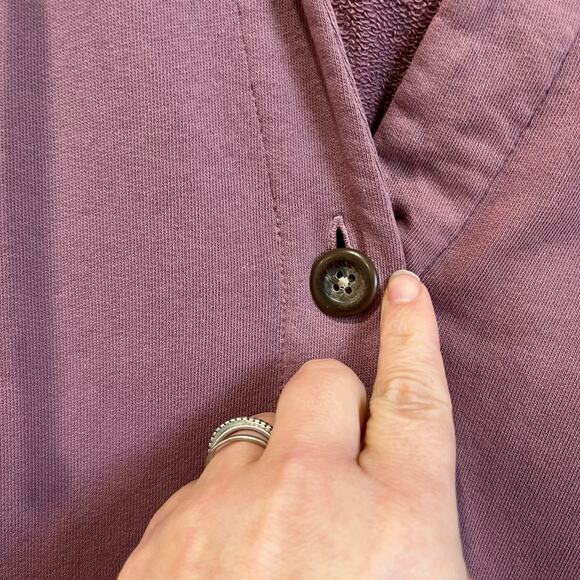 J Jill Pure Jill French Terry Kimono Jacket Organic Cotton Soft Pink Size M - Picture 7 of 8